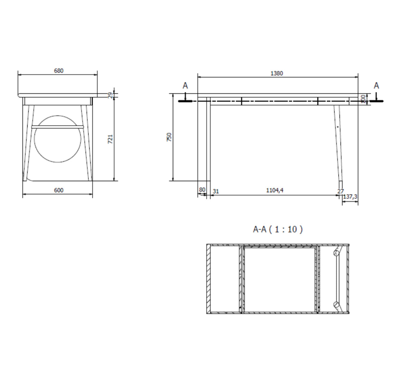 Berlin Desk / Ξύλινο Γραφείο - sofa-bed-futon